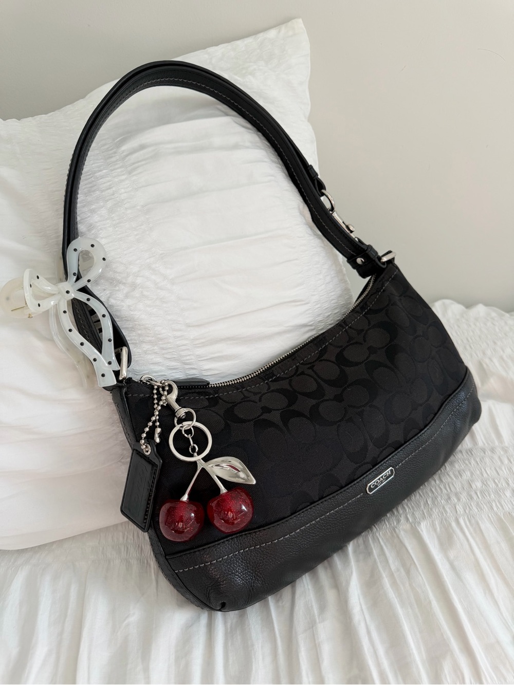 Vintage  Coach Signature Canvas Sufflette Shoulder Bag